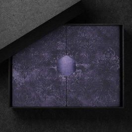 Velvety Midnight Damask | Indigo Lila Grunge