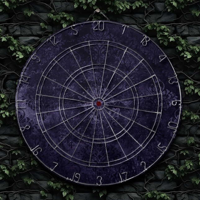 Velvety Midnight Damask | Indigo Lila Grunge Darttavla (Skapare uppladdad)