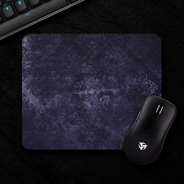 Velvety Midnight Damask | Indigo Lila Grunge Musmatta (Skapare uppladdad)