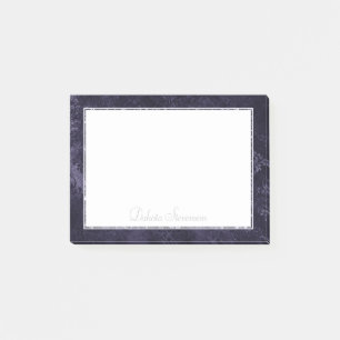 Velvety Midnight Damask   Indigo Lila Grunge Post-it Block
