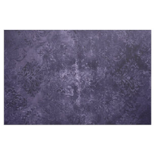 Velvety Midnight Damask Indigo Lila Grunge Tyg