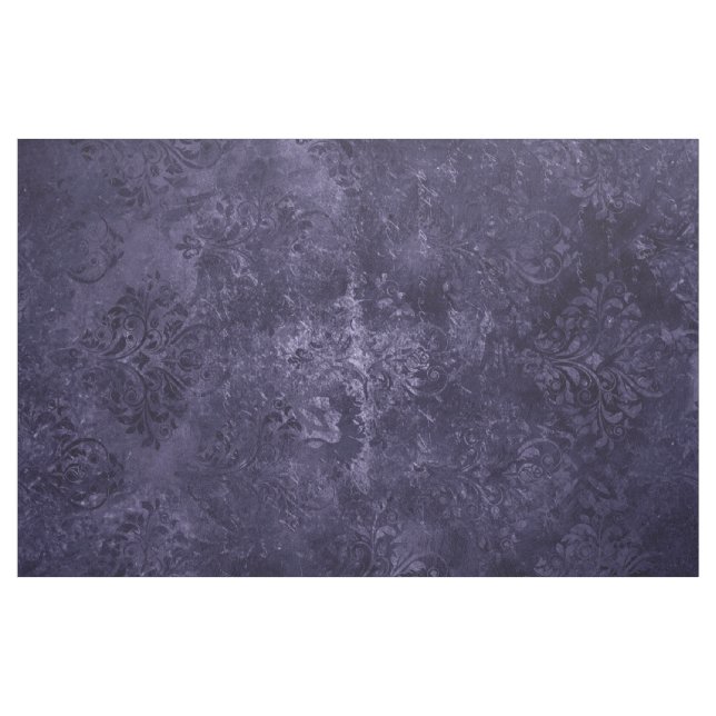Velvety Midnight Damask | Indigo Lila Grunge Tyg (Yard)