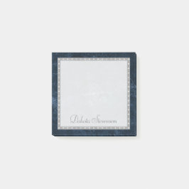 Velvety Navy Damask | Mörk blått Baroque-Anpassnin Post-it Block