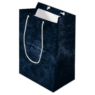 Velvety Navy Damask Mörk blått Grunge Baroque