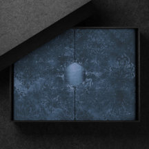 Velvety Navy Damask | Mörk blått Grunge Baroque