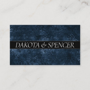 Velvety Navy Damask Mörk blått Grunge Baroque Tilläggskort