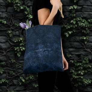 Velvety Navy Damask Mörk blått Grunge Baroque Tygkasse