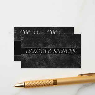 Velvety Onyx Damask Black Grunge Baroque-webbpla Tilläggskort