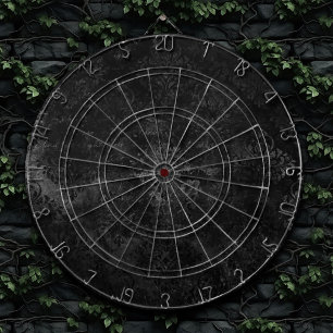 Velvety Onyx Damask   Svart ampy Grunge-Blommigt Darttavla