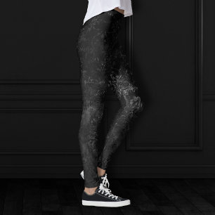 Velvety Onyx Damask Svart Vampy Grunge Baroque Leggings