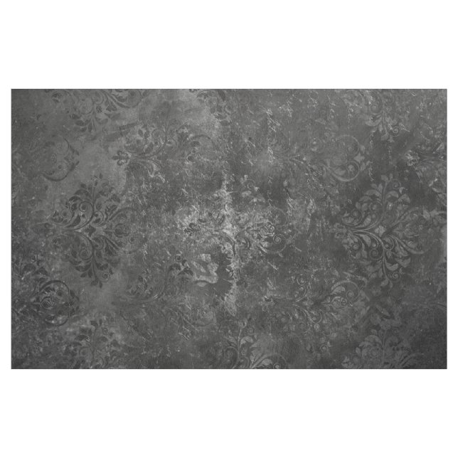 Velvety Onyx Damask | Svart Vampy Grunge Baroque Tyg (Yard)