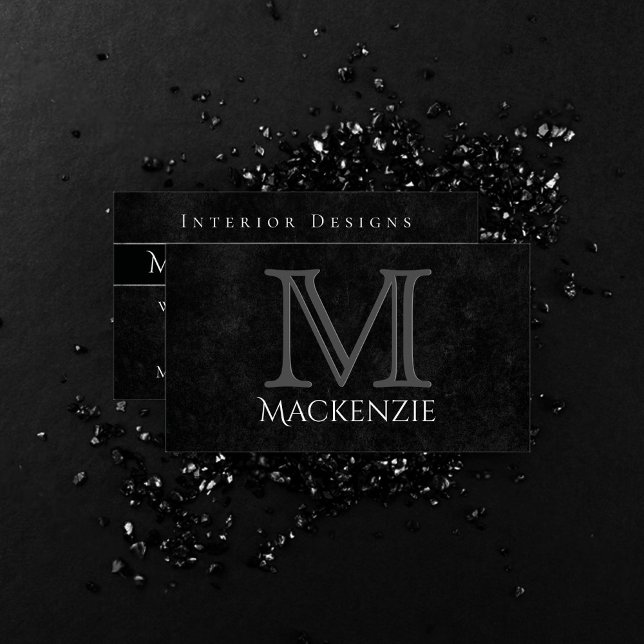 Velvety Onyx Damask | Svart Vampy Grunge Baroque Visitkort (Skapare uppladdad)