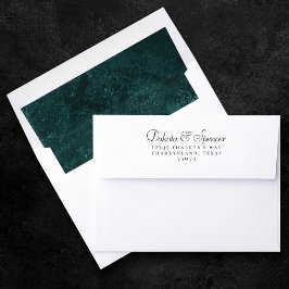 Velvety Teal Damask | Mörk grönt Grunge Baroque