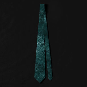 Velvety Teal Damask Mörk grönt Grunge Baroque Slips