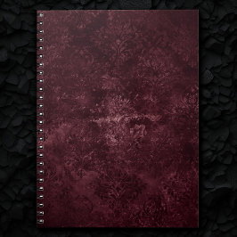 Velvety Vin Damask | Bordeaux Sangria Grunge Glam Anteckningsbok