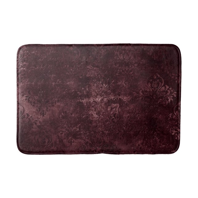 Velvety Vin Damask | Bordeaux Sangria Grunge Glam Badrumsmatta (Framsidan)