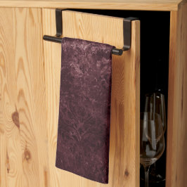 Velvety Vin Damask | Bordeaux Sangria Grunge Glam Kökshandduk