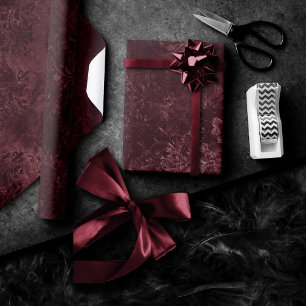 Velvety Vin Damask Bordeaux Sangria Grunge Glam Presentpapper