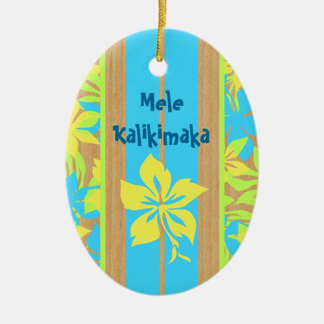 Velzyland surfingbrädaprydnad julgransprydnad keramik (Framsidan)