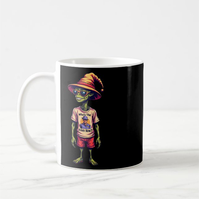 "Vem är Alien Now?" Svart Kaffemugg (Vänster)
