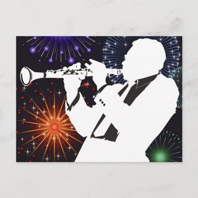 Vem är den här klarinettmannen? vykort (Framsida)