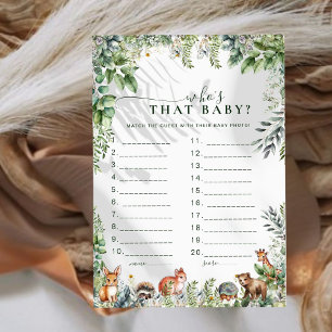 Vem är det där Baby Boho Woodland Baby Shower-spel