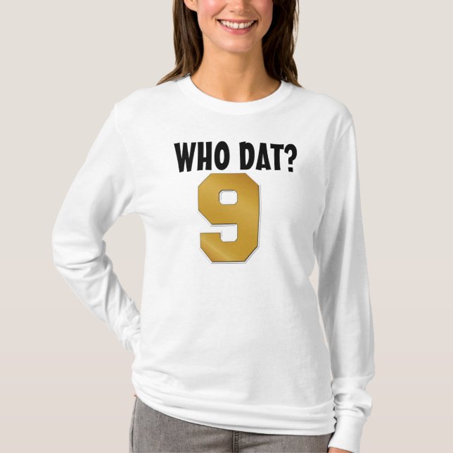 Vem är det? Nr 9/Svart guld Tee Shirt (Framsida)