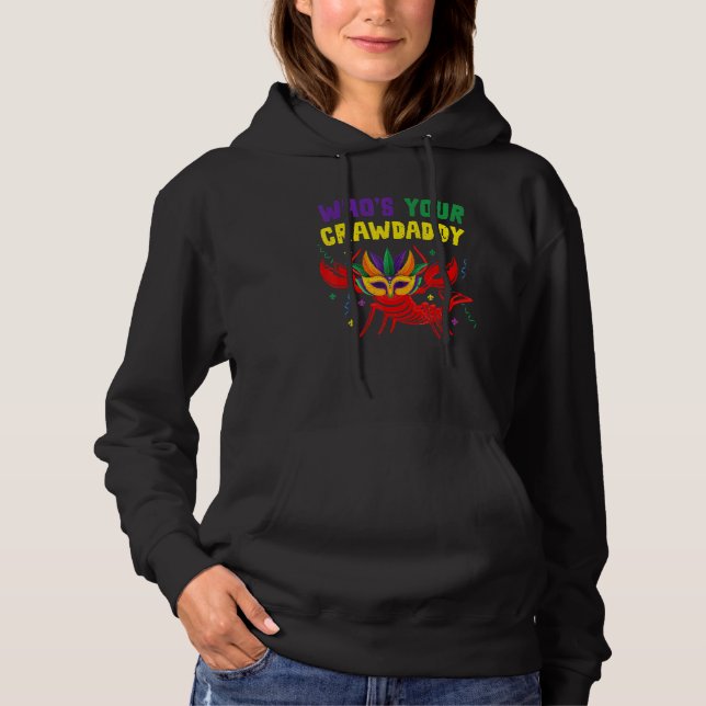 Vem Är Din Crawdaddy Crawfish Jester Pärlor Mardi  T Shirt (Framsida)