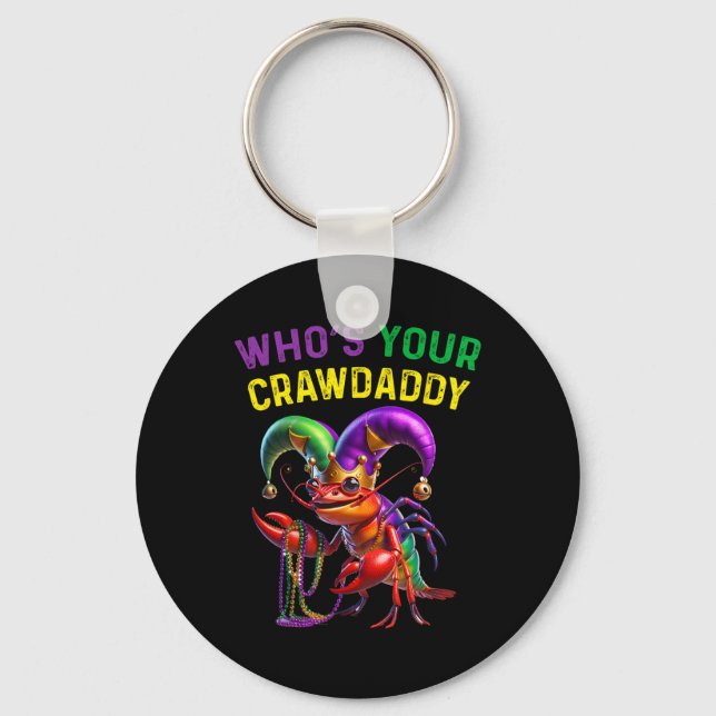 Vem Är Din Crawdaddy Crawfish Jester Pärlor Rolig  Nyckelring (Framsida)