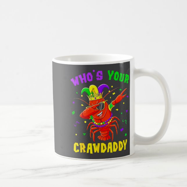 Vem Är Din Crawdaddy Crawfish Jester Pärlor Rollig Kaffemugg (Höger)