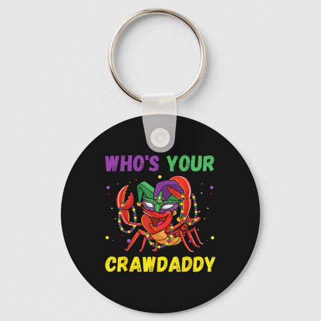 Vem Är Din Crawdaddy Crawfish Jester Pärlor Rollig Nyckelring (Framsida)