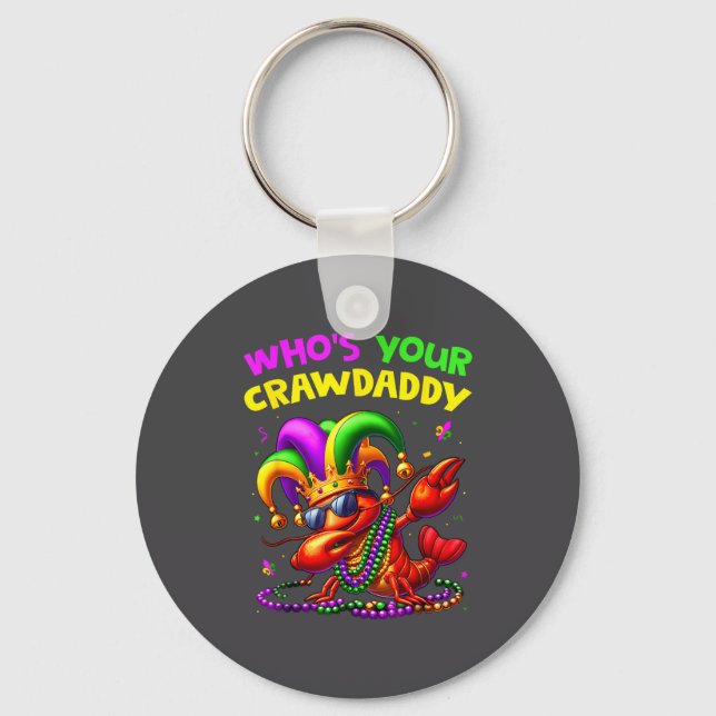 Vem Är Din Crawdaddy Crawfish Jester Pärlor Rollig Nyckelring (Framsida)