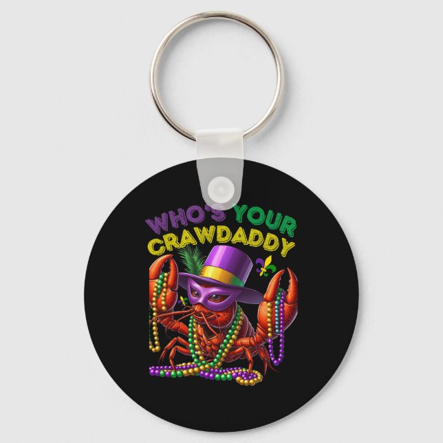 Vem Är Din Crawdaddy Crawfish Jester Pärlor Rollig Nyckelring (Framsida)