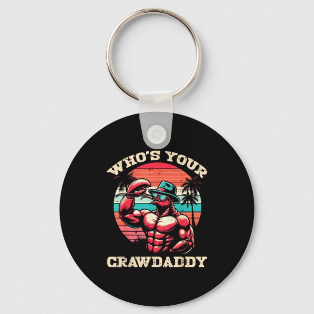 Vem Är Din Crawdaddy Kräftor Retro Kräftor Crawda Nyckelring (Framsida)