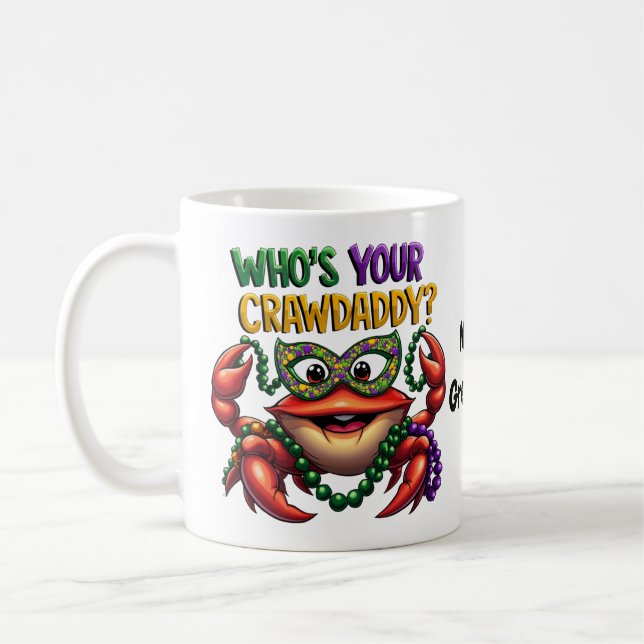 Vem Är Din Crawdaddy Kräftor Roligt Mardi Gras  Kaffemugg (Vänster)