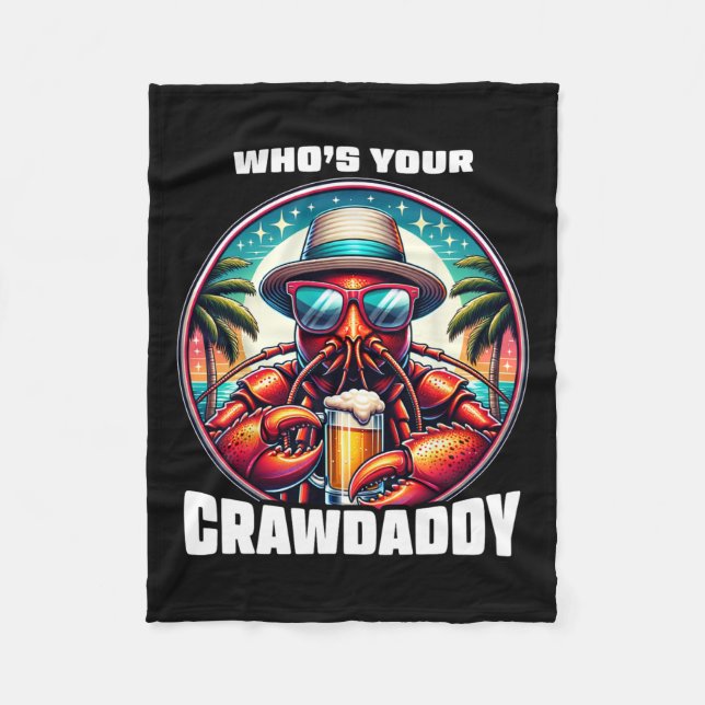 Vem är din Crawdaddy roliga kräftkok Mardi Gra Fleecefilt (Framsidan)