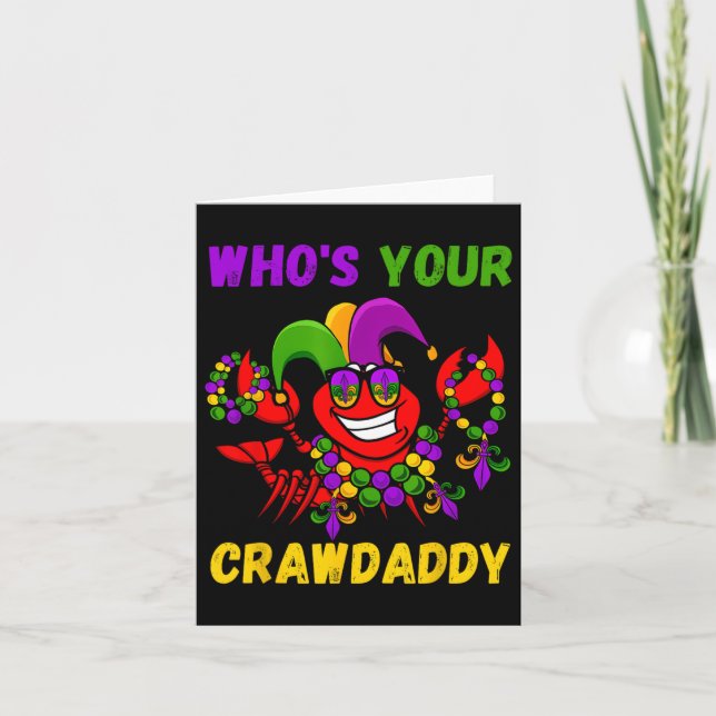 Vem är din Crawpappa Kräftor Jester Pärlor Funny Kort (Framsida)