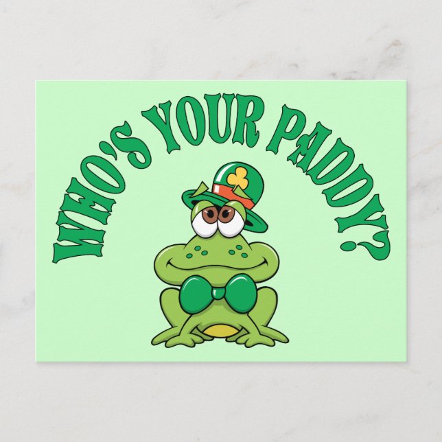 Vem är din Paddy Irish Frog? Vykort (Framsida)