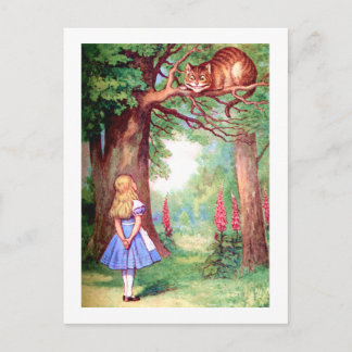 "VEM ÄR DU?" CHESHIRE CAT BER ALICE. VYKORT