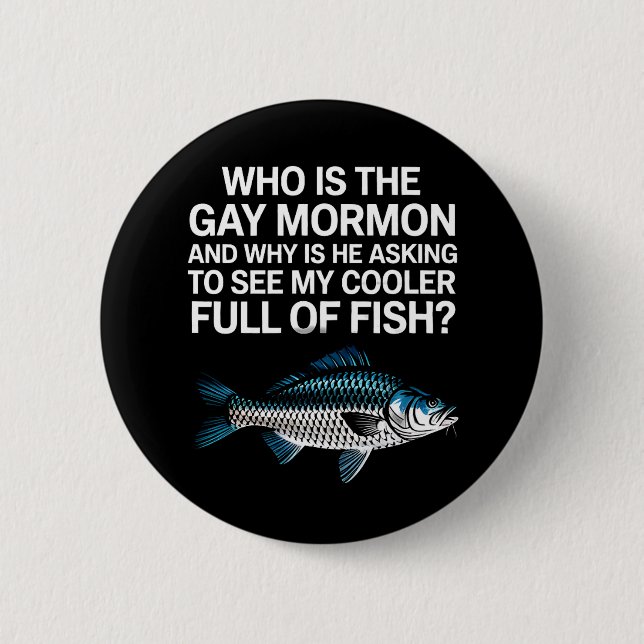 Vem är Gay Mormon LGBTQ-Pridet Fish? Knapp (Framsida)
