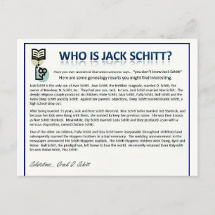 Vem är Jack Schitt? Vykort