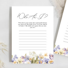 Vem är jag Lila Blommigt Möhippa Game?