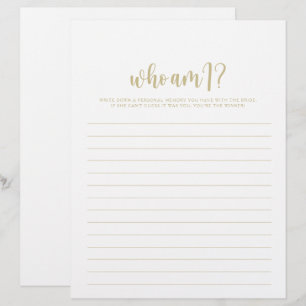 Vem är jag minimalistisk Möhippa i Guld?