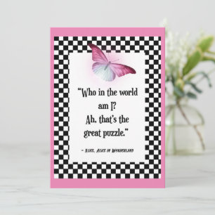 Vem är jag? Wonderland Alice Quote Kort