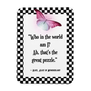 Vem är jag? Wonderland Alice Quote Magnet