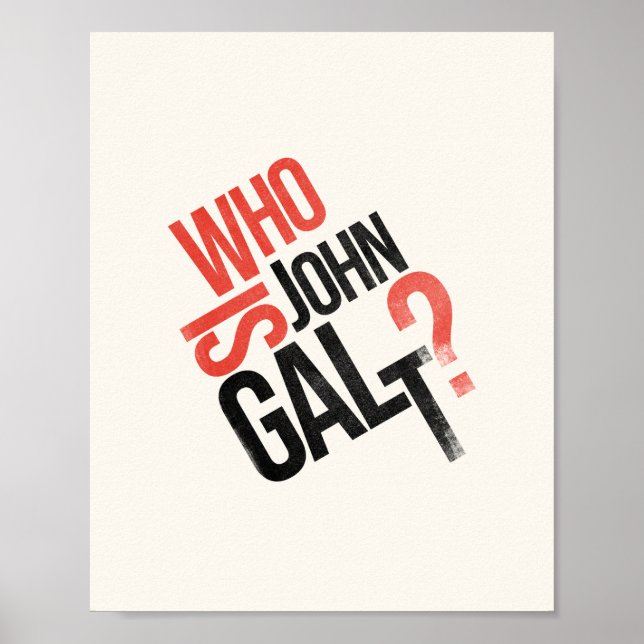 Vem är John Galt? Ayn Rand Poster (Framsidan)