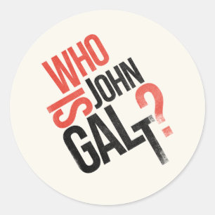 Vem är John Galt? Ayn Rand Sticker Runt Klistermärke
