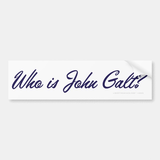 Vem är John Galt? Bildäckslapp Bildekal (Framsidan)