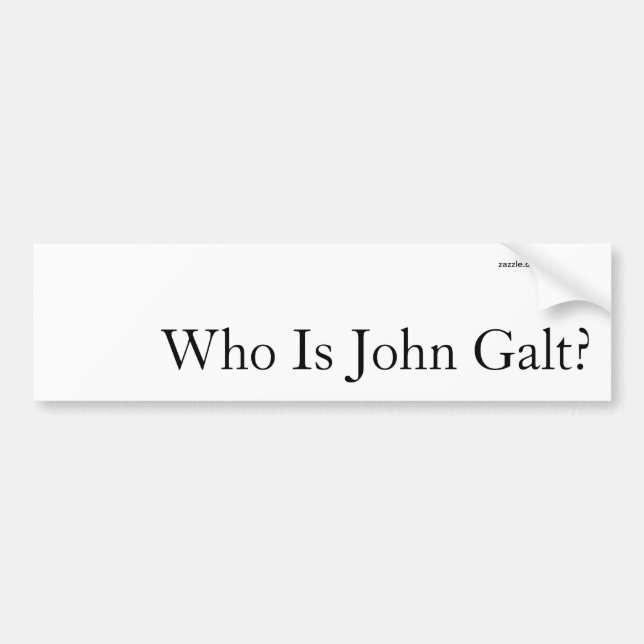Vem är John Galt? Bumper Sticker Bildekal (Framsidan)
