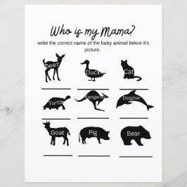 Vem är min mamma? Babyduschspel med svar